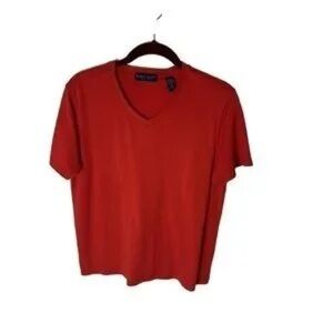 Nautica Red Short Sleeve V-Neck Tee